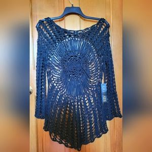 LA Class Black Knit Tunic Top sz S/M NEW